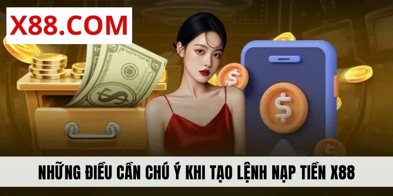 Những điều cần chú ý khi tạo lệnh nạp tiền X88