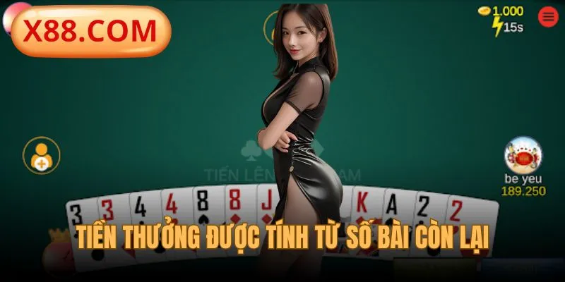 Chơi tiến lên miền Nam - Cách tính tiền thưởng dựa trên số bài